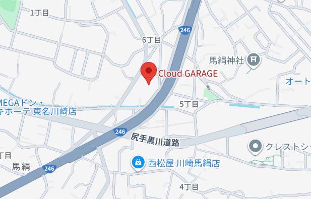 クラウドガレージ　グーグルマップ