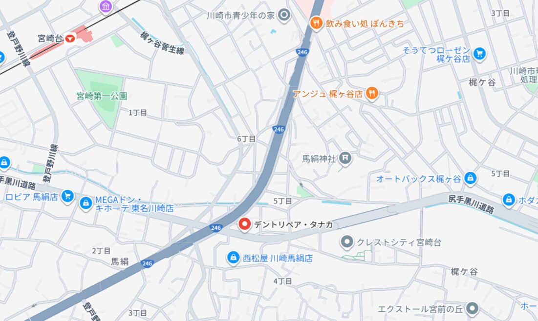 デントリペアタナカ　グーグルマップ