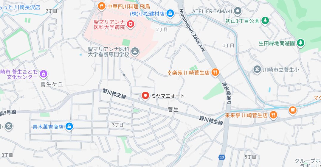 ミヤマエオート　グーグルマップ
