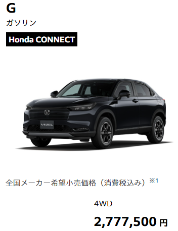 ホンダヴェゼル　グレード　ガソリン